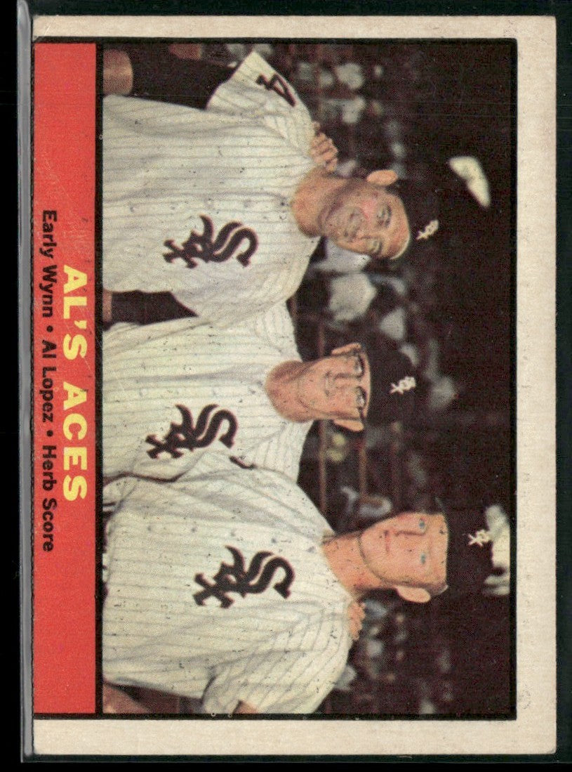 AL's Aces (Wynn/Lopez/Score) 1961 Topps #337 Chicago White Sox