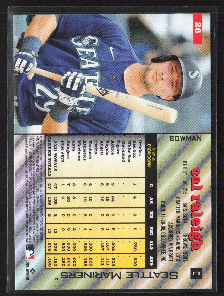 Cal Raleigh 2022 Bowman Heritage RC #26 Seattle Mariners