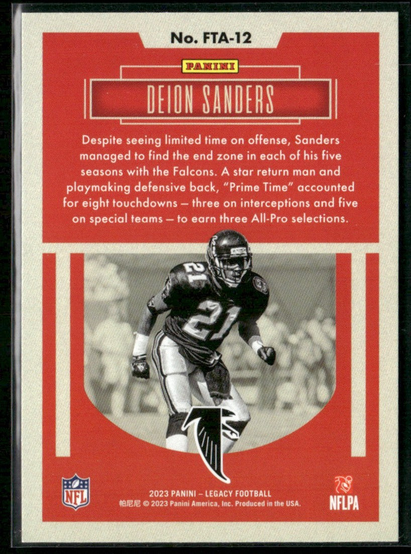 Deion Sanders 2023 Panini Legacy For the Ages #FTA-12 Atlanta Falcons