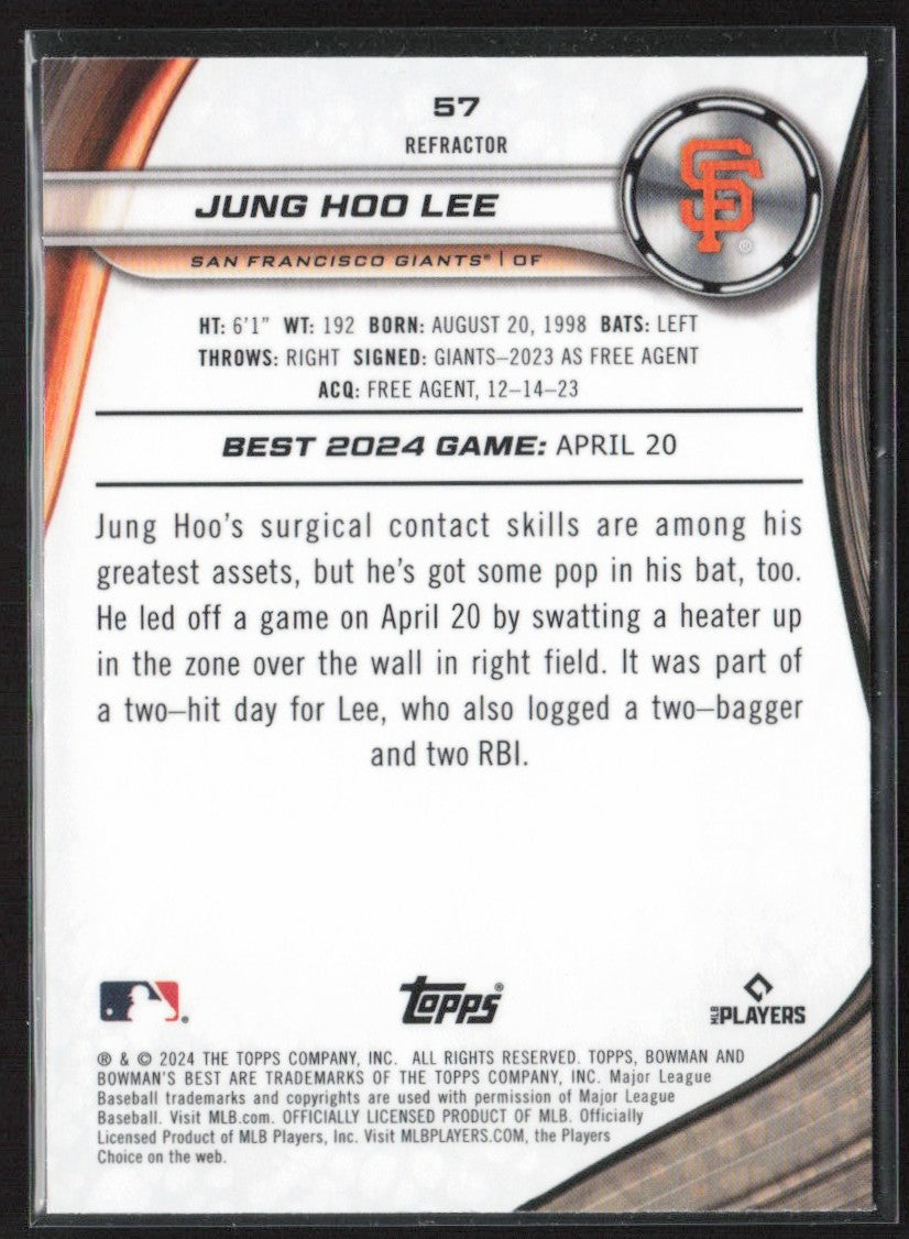 Jung Hoo Lee 2024 Bowman's Best Refractor RC #57 San Francisco Giants