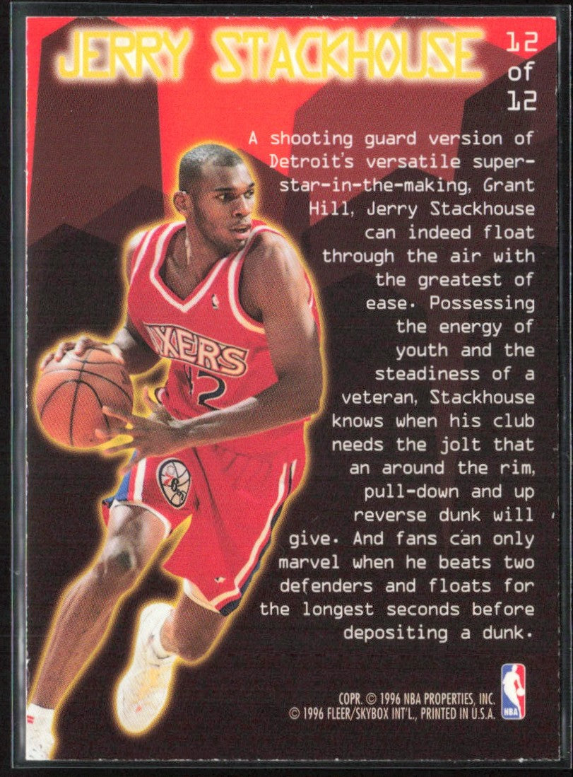 Jerry Stackhouse 1995 Fleer Ultra Jam City #12 Philadelphia 76ers
