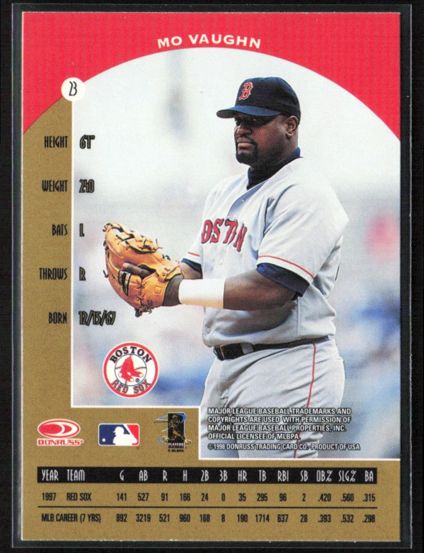 Mo Vaughn 1998 Donruss Preferred Field Box Gold #23 Boston Red Sox