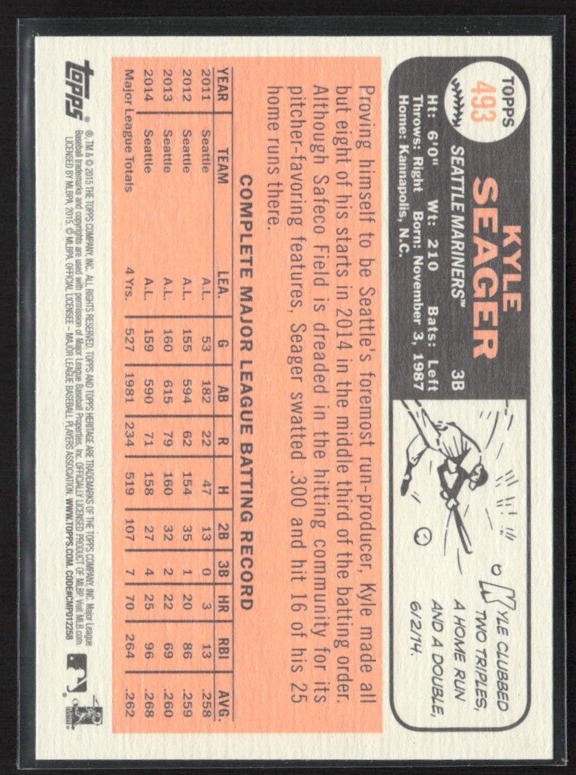 Kyle Seager 2015 Topps Heritage SP #493 Seattle Mariners