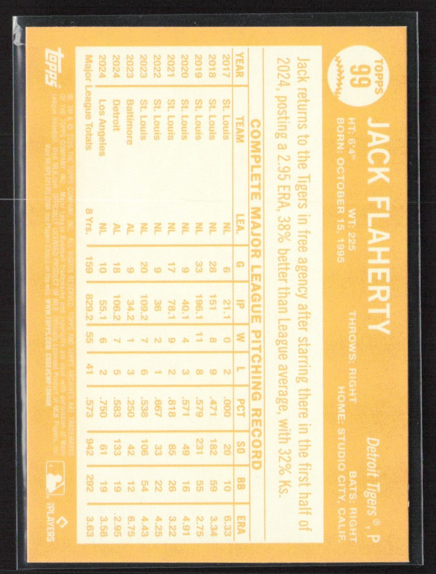 Jack Flaherty 2025 Topps Archives 1964 Black Foilboard #99 Detroit Tigers
