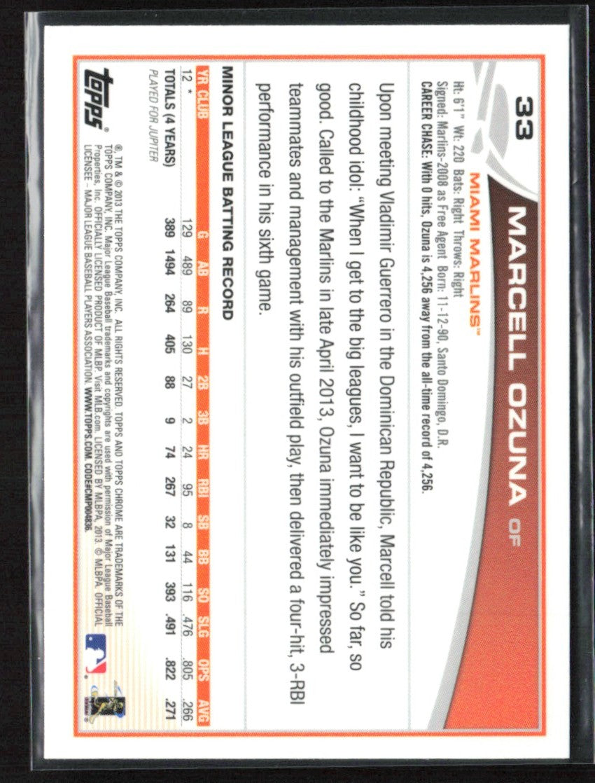 Marcell Ozuna 2013 Topps Chrome RC #33 Miami Marlins