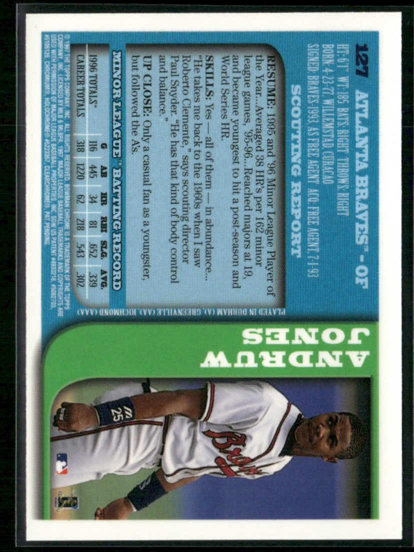Andruw Jones 1997 Bowman Chrome #127 Atlanta Braves