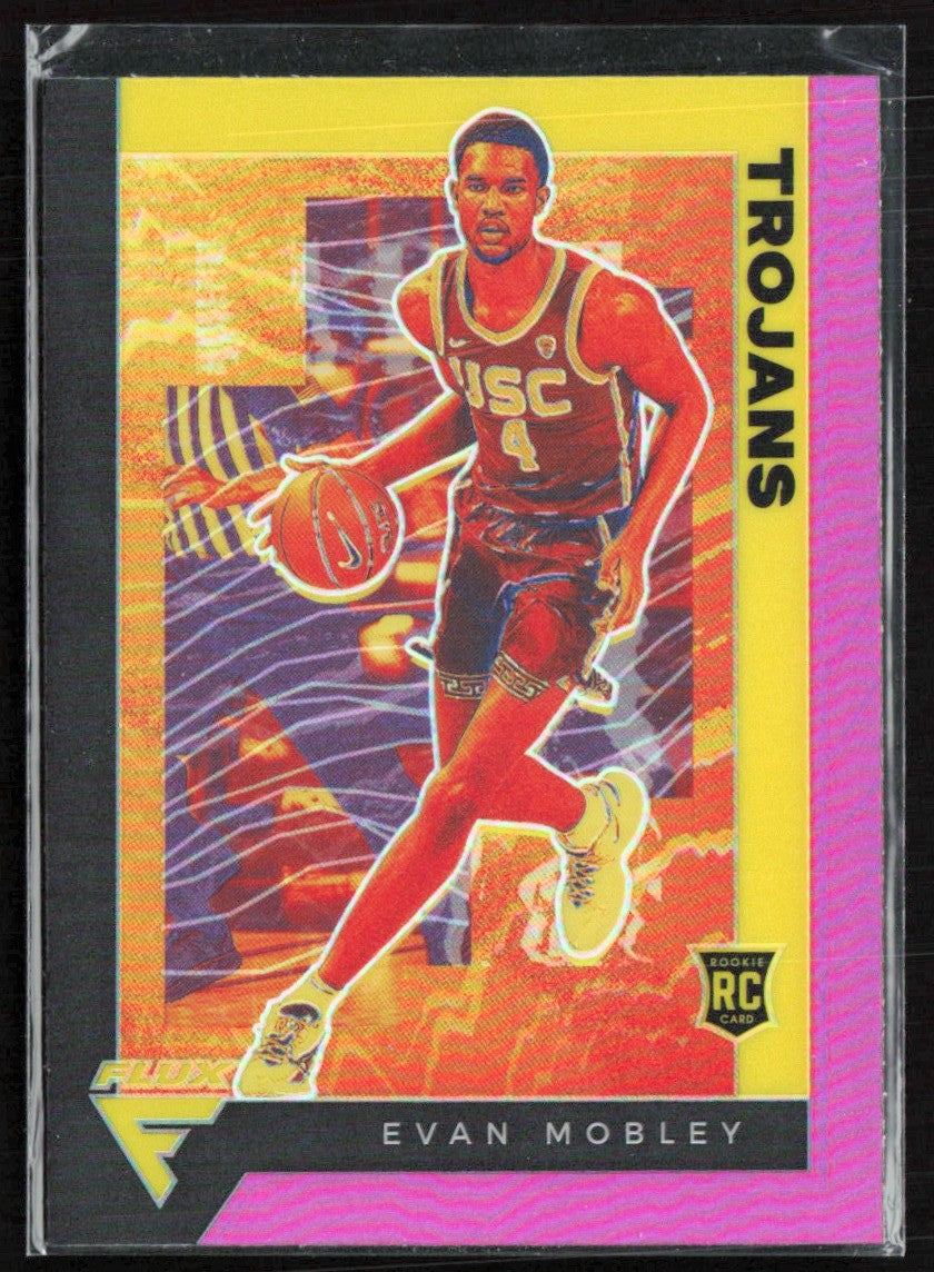 Evan Mobley 2021 Panini Chronicles Flux Draft Picks Pink RC #227 USC Trojans