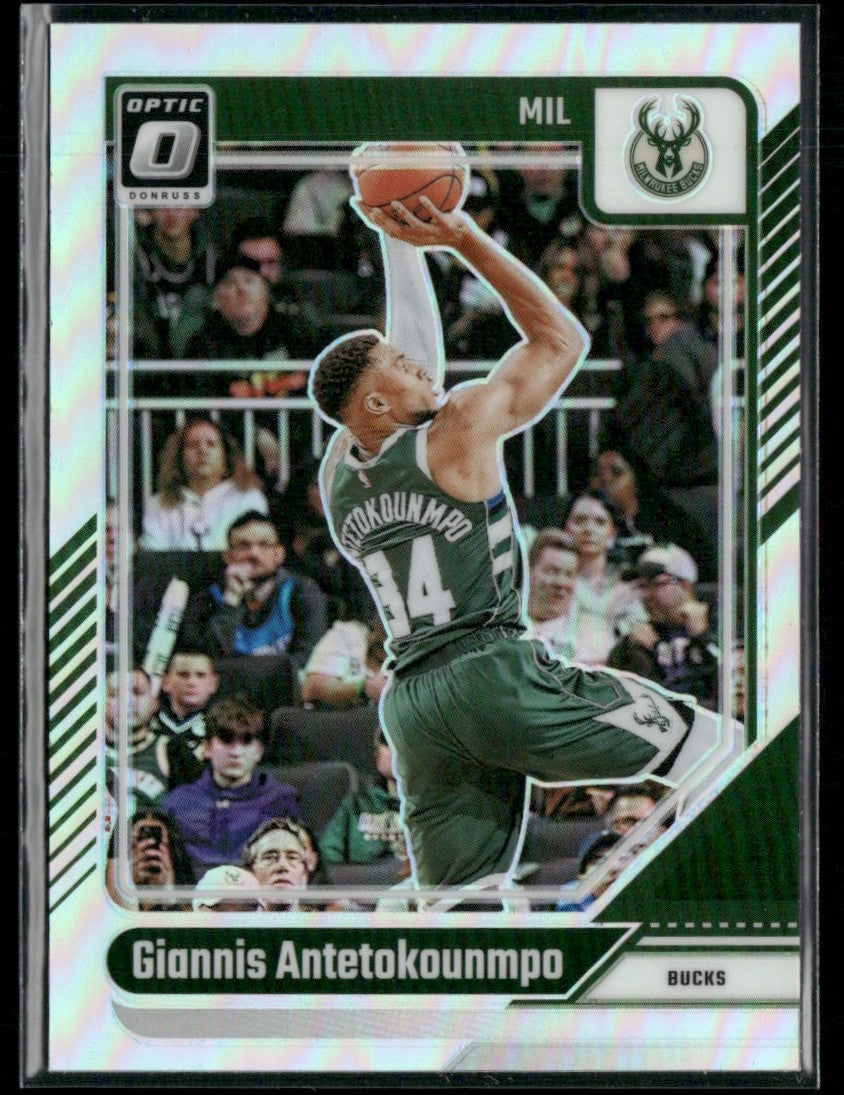 Giannis Antetokounmpo 2024 Donruss Optic Holo Silver Prizm #176 Milwaukee Bucks