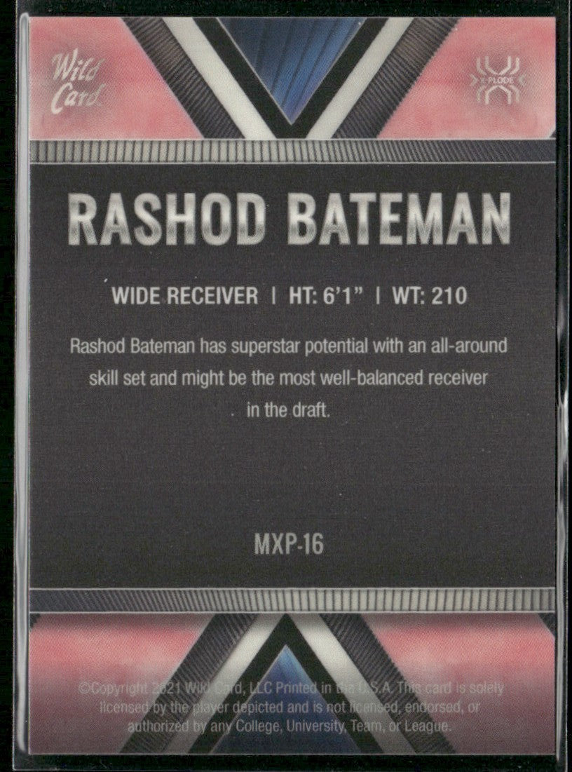 Rashod Bateman 2021 Wild Card Matte X-Plode RC /8 #MXP-16