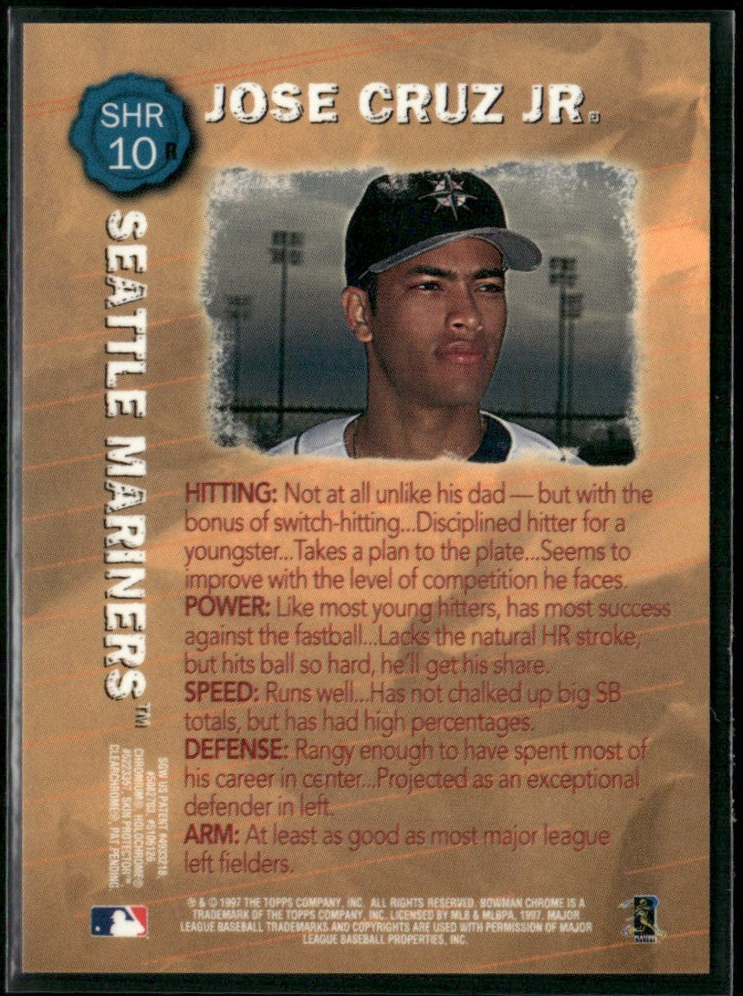 Jose Cruz Jr. 1997 Bowman Chrome Scout's Honor Roll Refractor #SHR 10