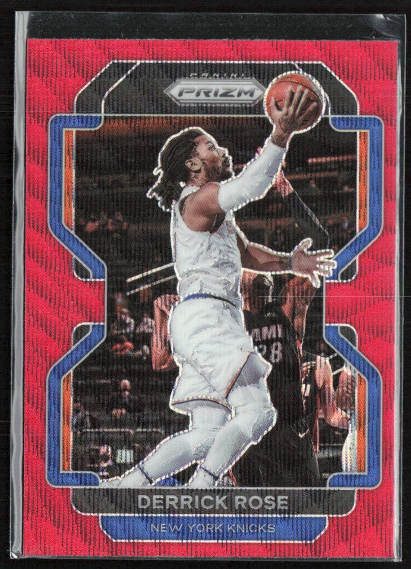 Derrick Rose 2021 Panini Prizm Ruby Wave #82 New York Knicks