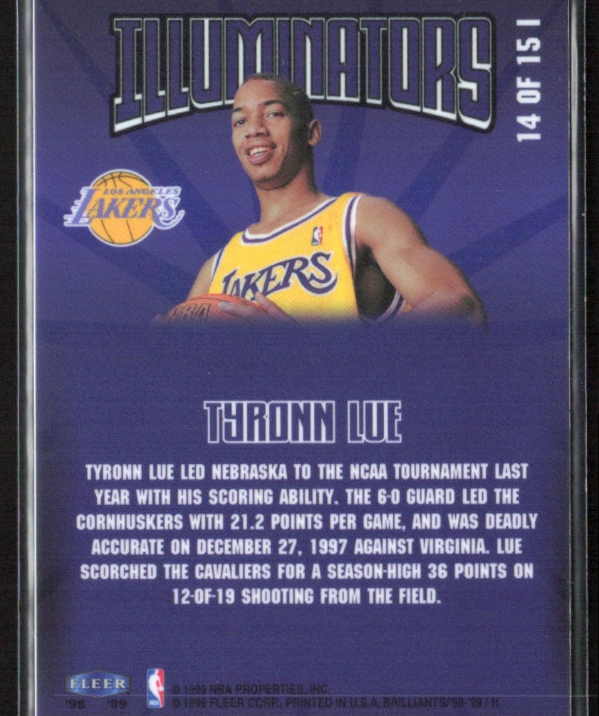 Tyronn Lue 1998 Fleer Brilliants Illuminators #14 Los Angeles Lakers