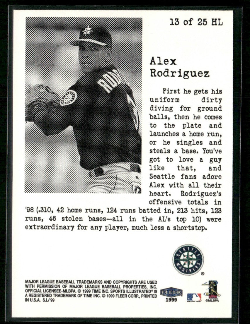 Alex Rodriguez 1999 Fleer Sports Illustrated Headliners #13 Seattle Mariners