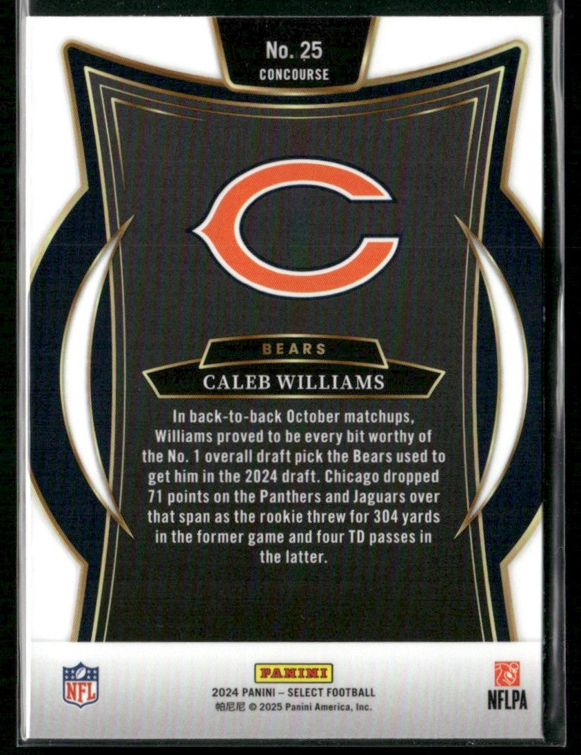 Caleb Williams 2025 Panini Select Starcade Concourse RC #25 Chicago Bears