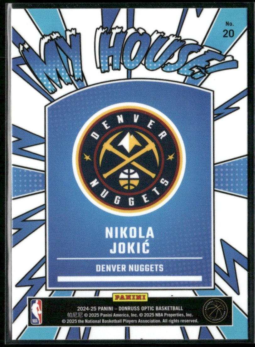 Nikola Jokic 2024 Donruss Optic My House #20 Denver Nuggets