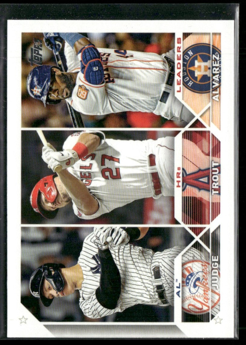 AL HRs Leaders (Aaron Judge/Mike Trout/Yordan Alvarez) 2023 Topps #246