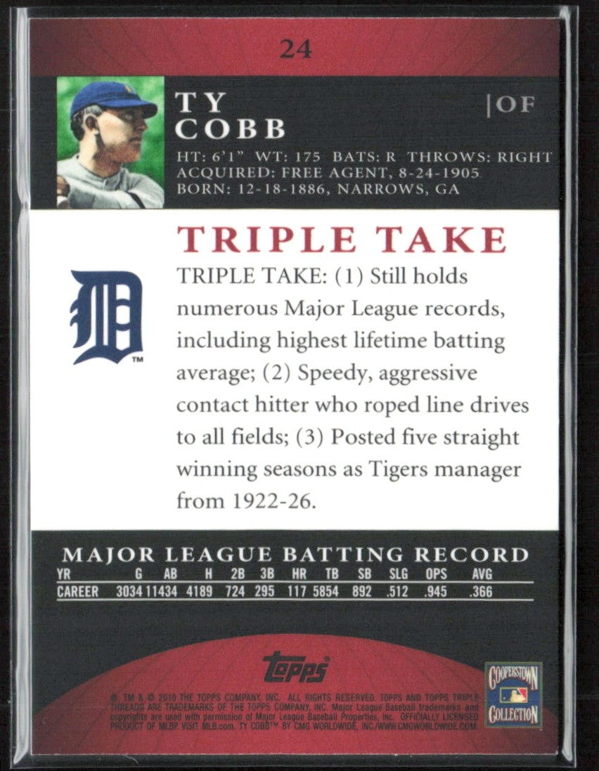 Ty Cobb 2010 Topps Triple Threads /1350 #24 Detroit Tigers