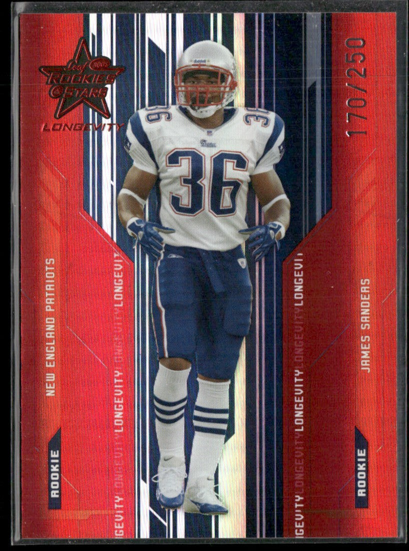 James Sanders 2005 Leaf Rookies & Stars Longevity Ruby /250 #154