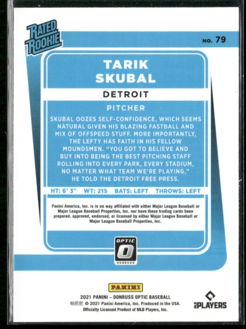 Tarik Skubal 2021 Donruss Optic RC #79 Detroit Tigers