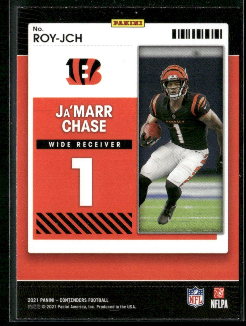 Ja'Marr Chase 2021 Panini Contenders Rookie of the Year #ROY-JCH