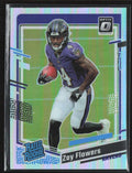 Zay Flowers 2023 Donruss Optic Silver Holo Prizm RC #210 Baltimore Ravens