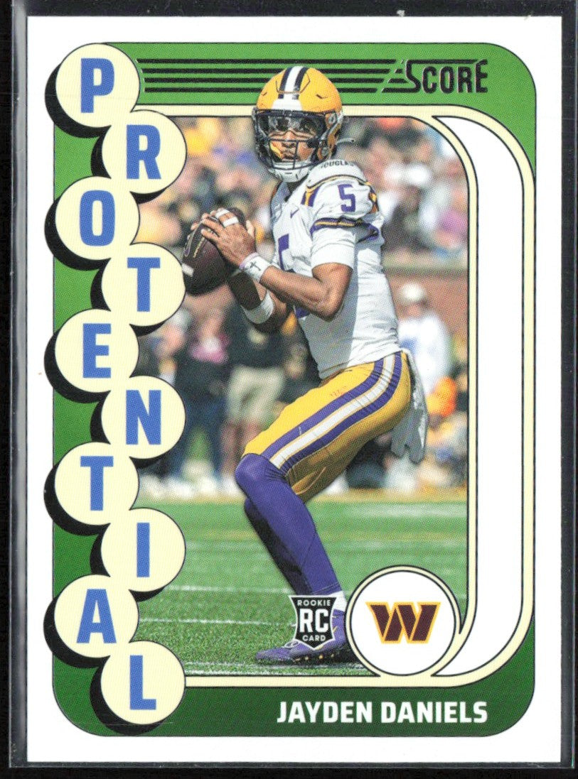 Jayden Daniels 2024 Panini Score Protential RC #3 Washington Commanders