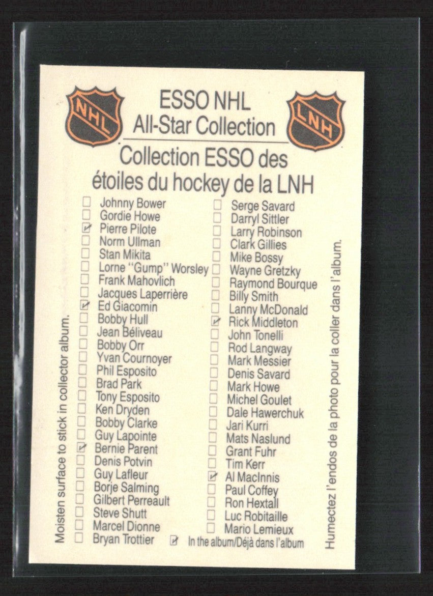 Stan Mikita 1988 ESSO NHL All-Star Collection Chicago Blackhawks