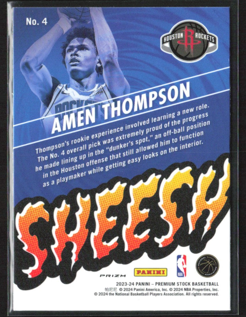 Amen Thompson 2023 Hoops Premium Stock Sheesh Silver Prizm RC #4 Houston Rockets