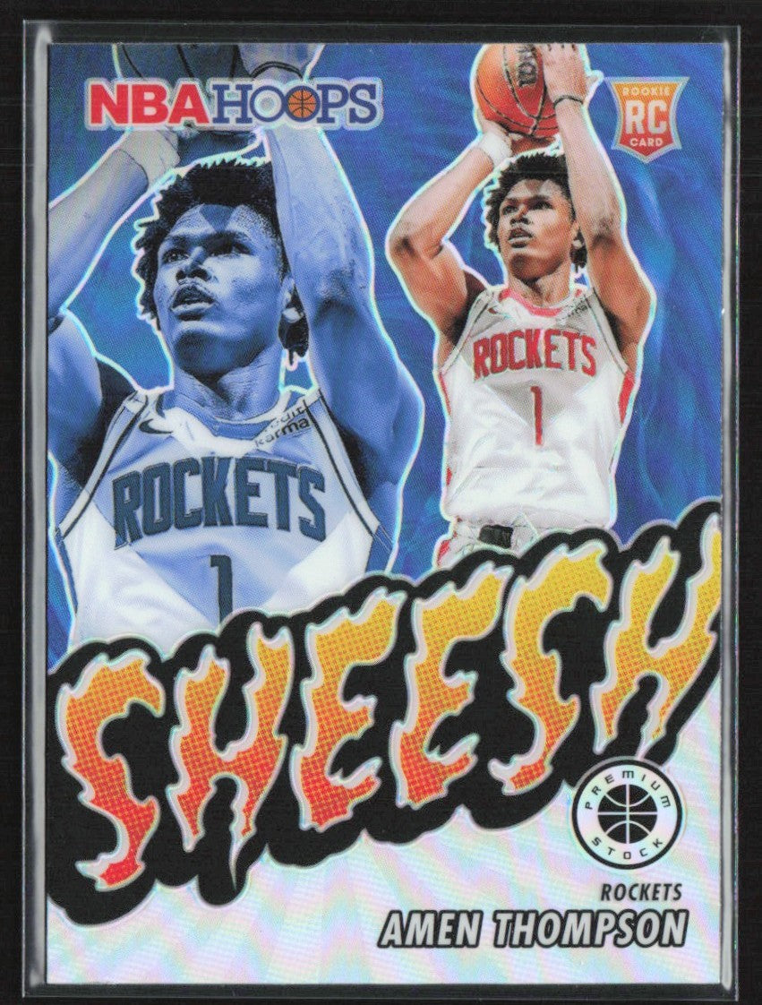 Amen Thompson 2023 Hoops Premium Stock Sheesh Silver Prizm RC #4 Houston Rockets