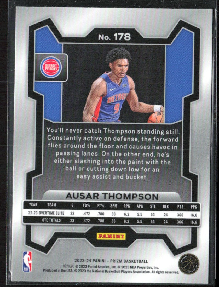 Ausar Thompson 2023 Panini Prizm RC #178 Detroit Pistons