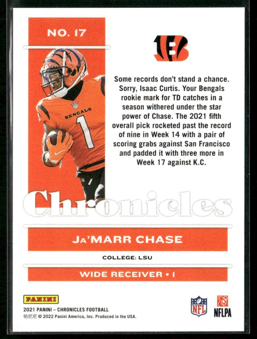 Ja'Marr Chase 2020 Panini Chronicles RC #17 Cincinnati Bengals