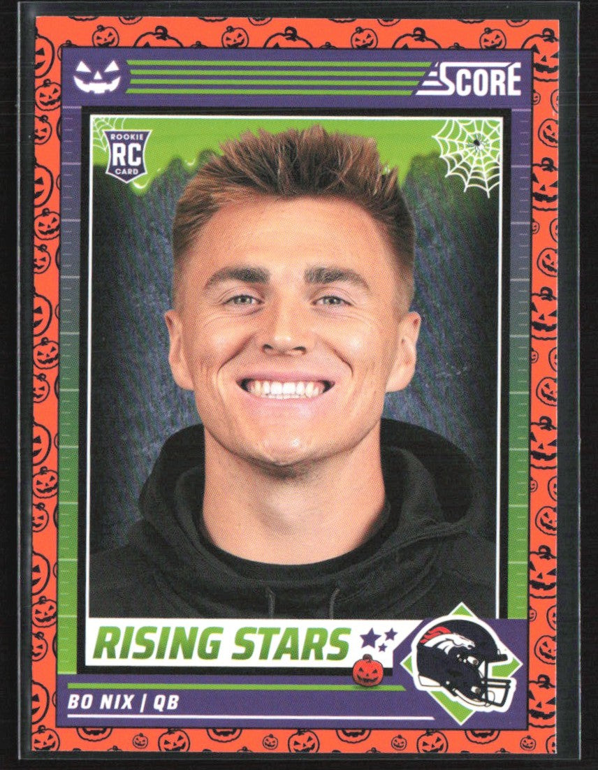 Bo Nix 2024 Score-A-Treat Rising Stars Orange Pumpkin RC #4 Denver Broncos