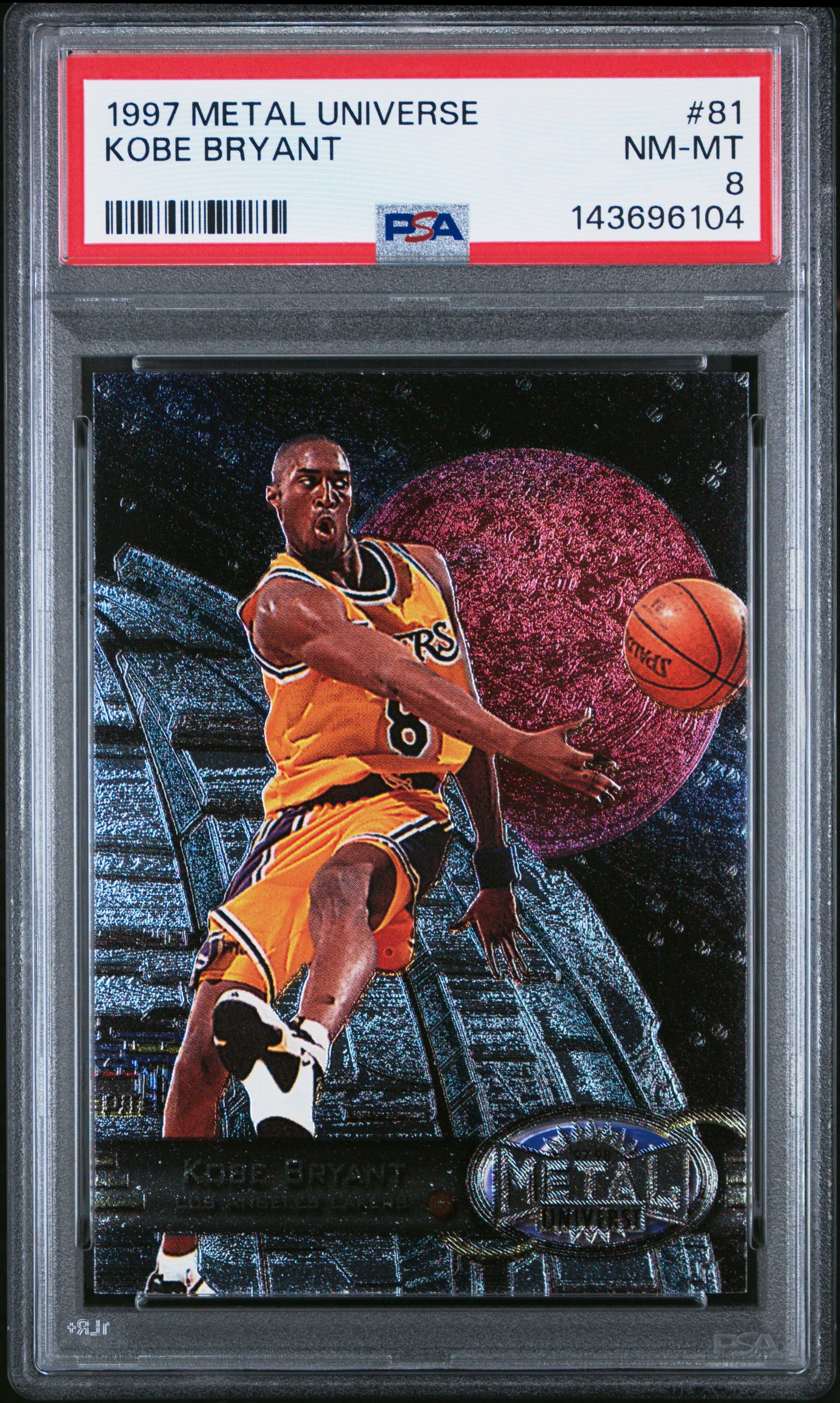Kobe Bryant 1997 Fleer Metal Universe psa 8 #81 Los Angeles Lakers