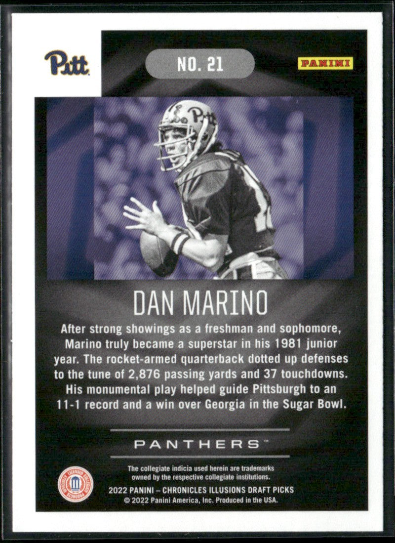 Dan Marino 2022 Panini Chronicles Illusions Pink #21 Pittsburgh Panthers