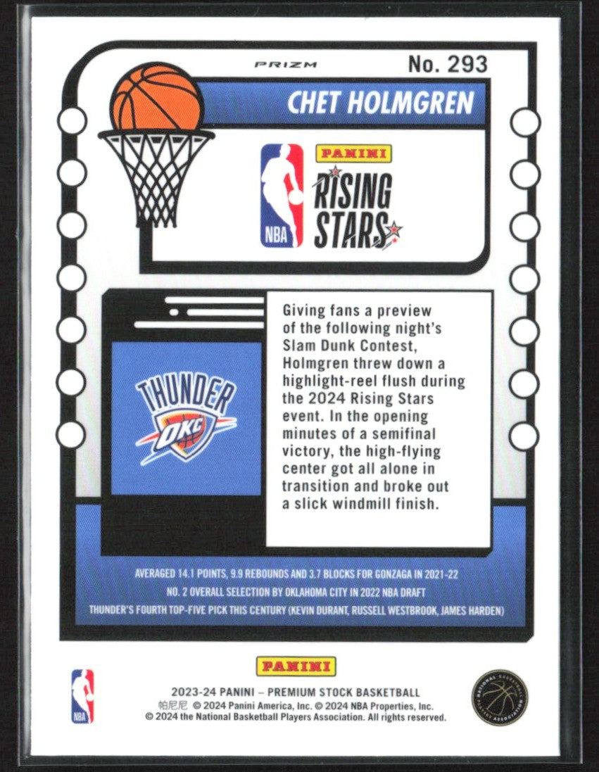 Chet Holmgren 2023 Panini NBA Hoops Premium Stock Rising Stars Ice Prizm #293
