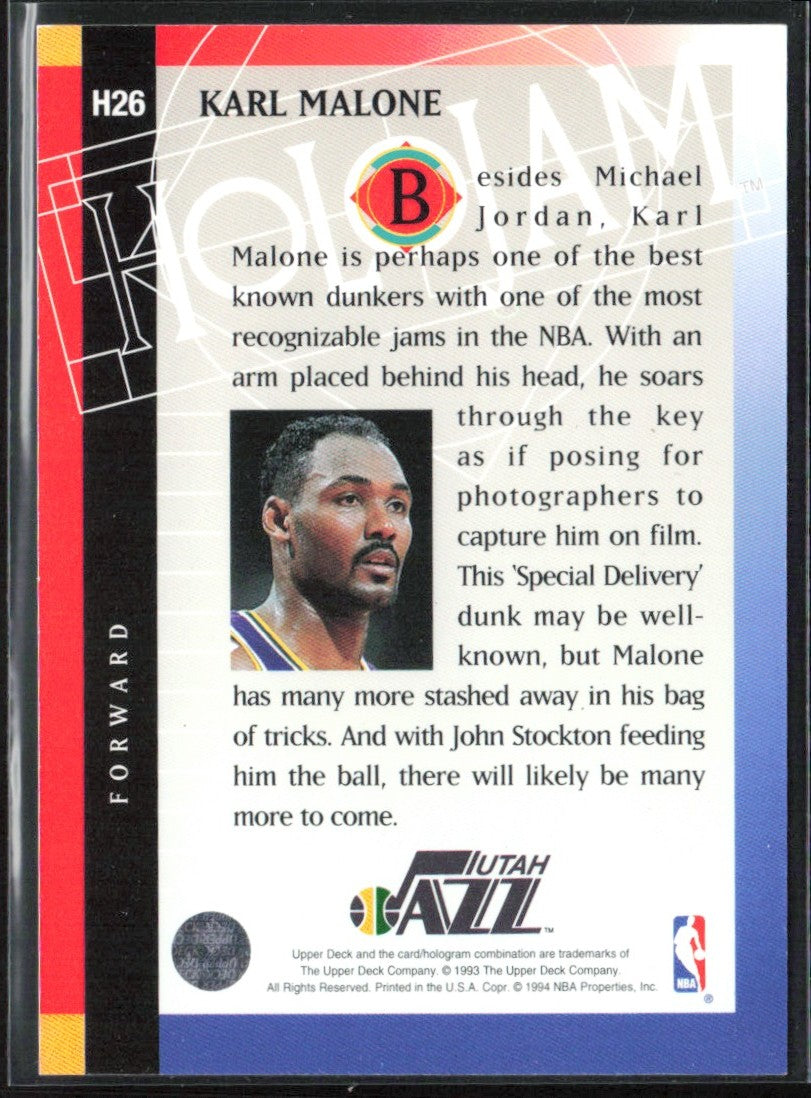 Karl Malone 1993 Upper Deck Holojams #H26 Utah Jazz