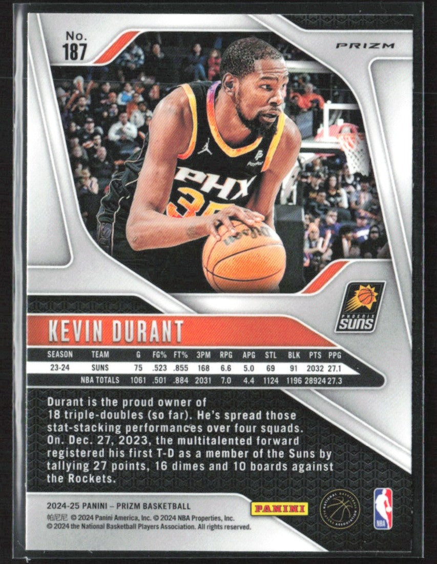 Kevin Durant 2024 Panini Prizm China Silver #187 Phoenix Suns