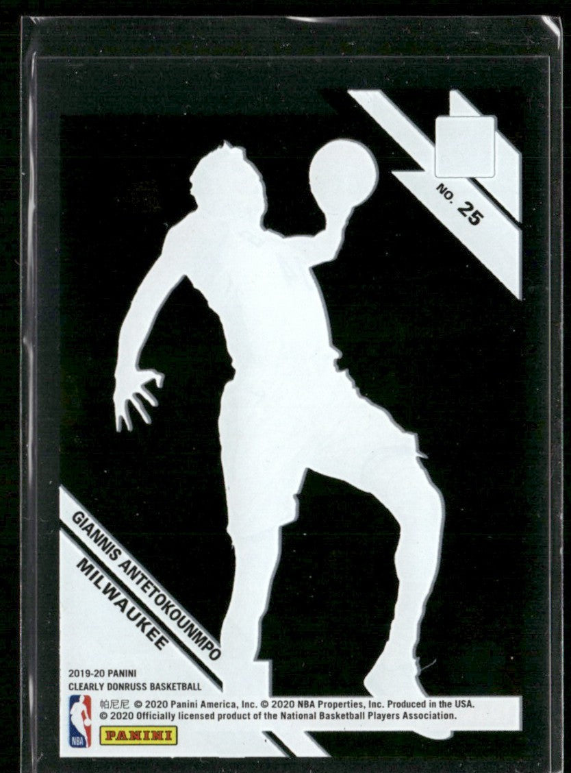 Giannis Antetokounmpo 2020 Panini Clearly Donruss #25 Milwaukee Bucks