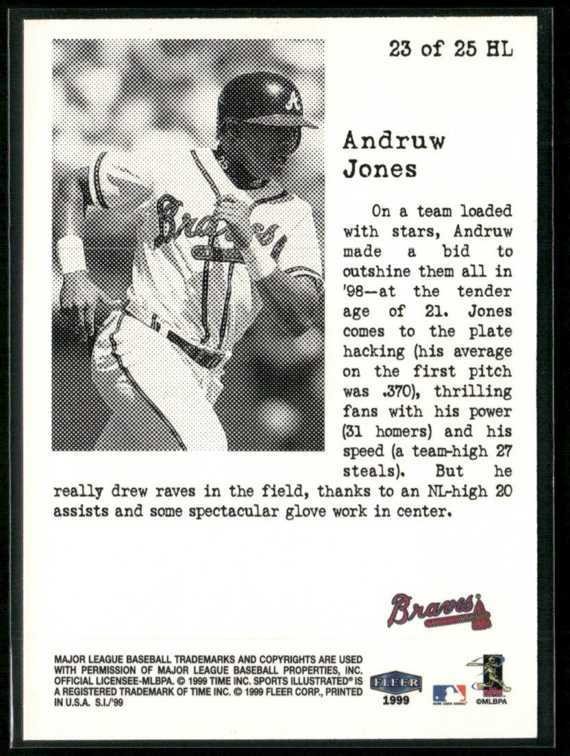 Andruw Jones 1999 Fleer Sports Illustrated Headliners #23 Atlanta Braves
