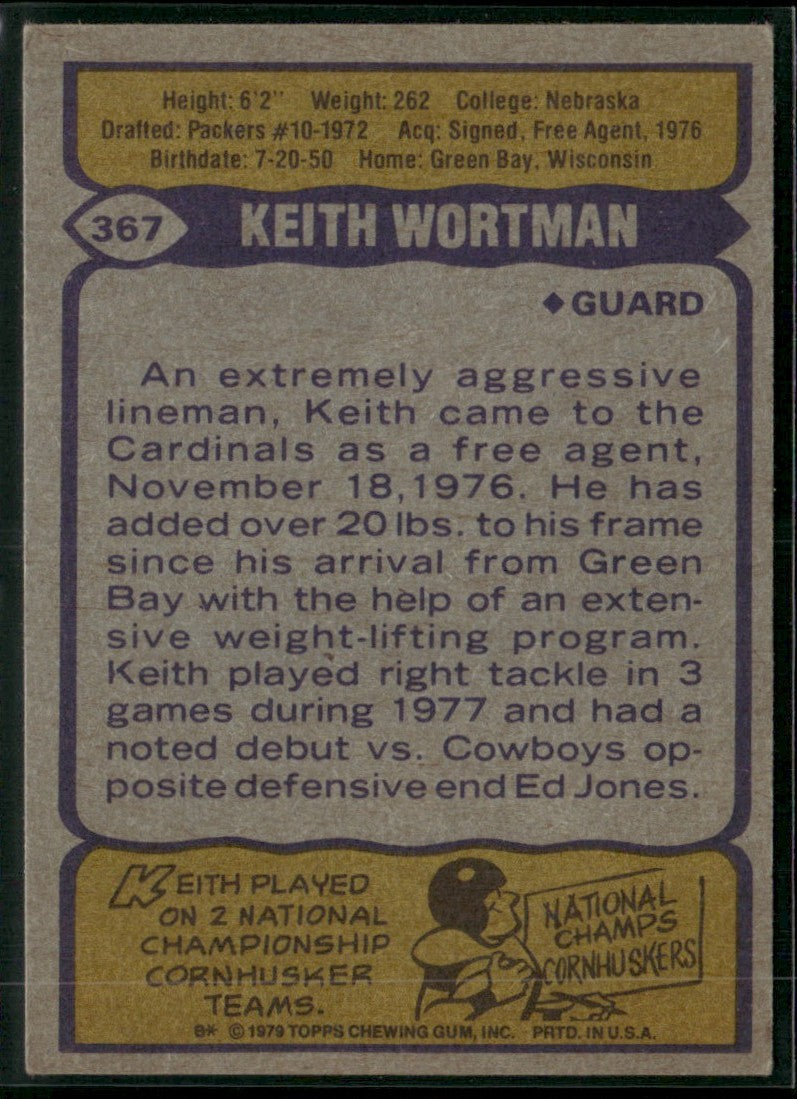 Keith Wortman 1979 Topps #367 St. Louis Cardinals