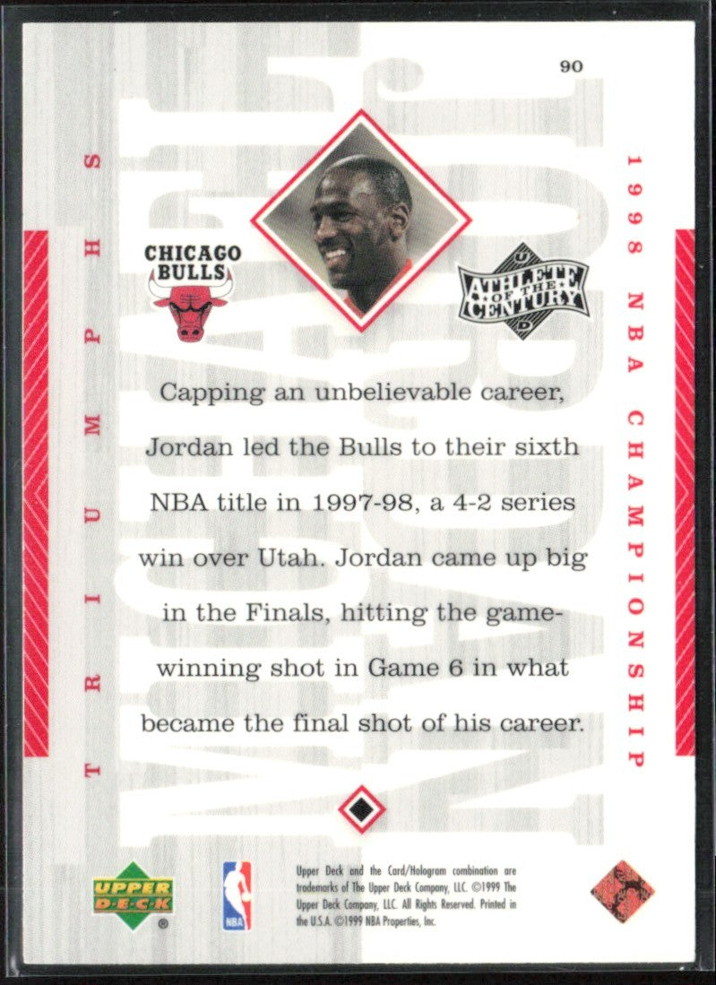 Michael Jordan 1999 Upper Deck Athlete of the Century #90 Chicago Bulls