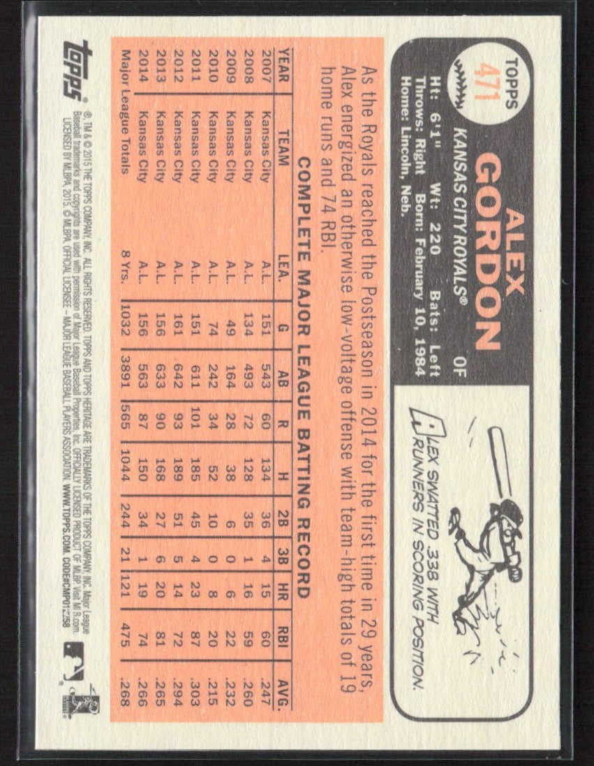 Alex Gordon 2015 Topps Heritage SP #471 Kansas City Royals
