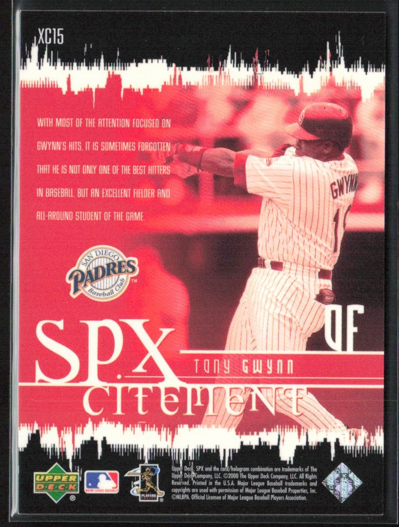 Tony Gwynn 2000 SPx Citement #XC15 San Diego Padres