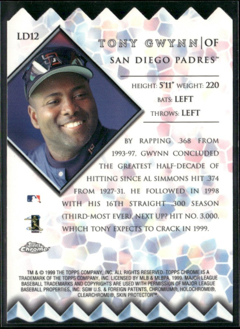 Tony Gwynn 1999 Topps Chrome Lords of the Diamond #LD12 San Diego Padres