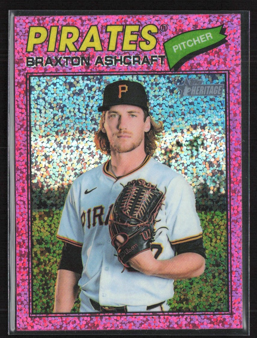 Braxton Ashcraft 2026 Topps Heritage Chrome Pink Sparkle Refractor #134