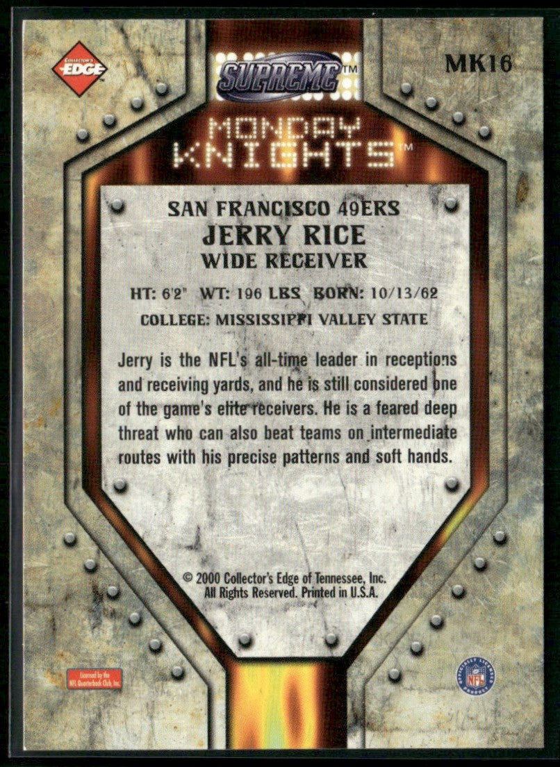Jerry Rice 2000 Collector's Edge Supreme #MK16 San Francisco 49ers