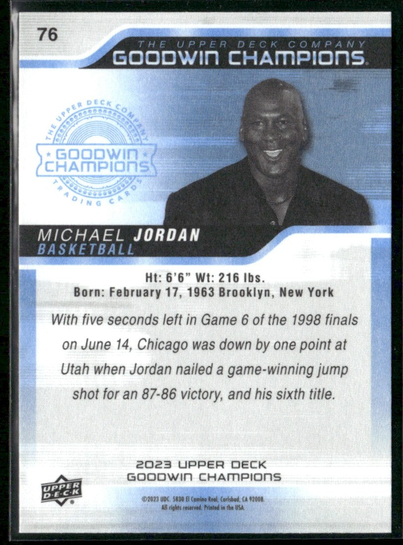 Michael Jordan 2023 Upper Deck Goodwin Champions #76 Chicago Bulls