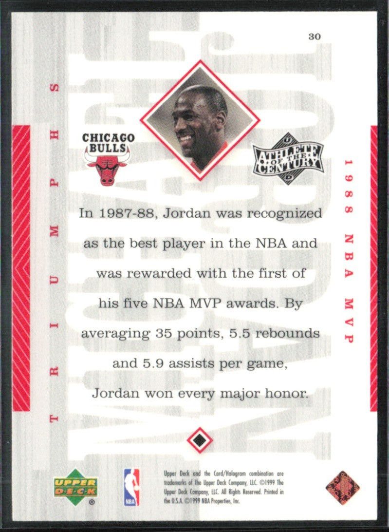 Michael Jordan 1999 Upper Deck Athlete of the Century #30 Chicago Bulls