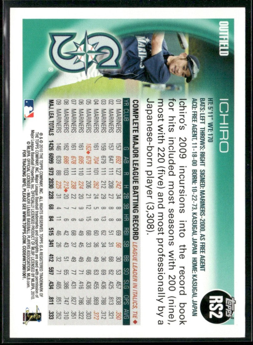 Ichiro 2010 Topps Limited Edition #RS2 Seattle Mariners