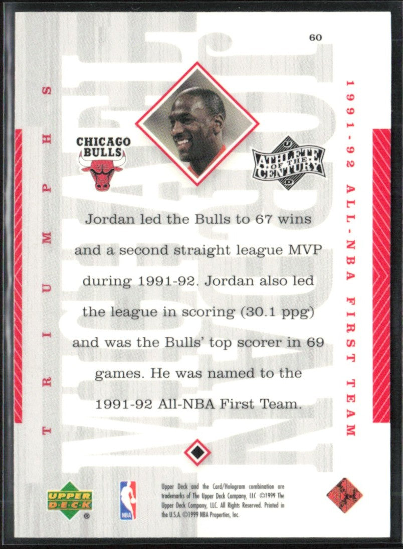 Michael Jordan 1999 Upper Deck Athlete of the Century #60 Chicago Bulls